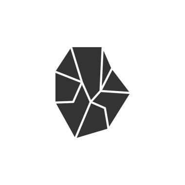 Beyaz arkaplanda taş simgesi izole edildi. Çevre sembolü modern, basit, vektör, web sitesi tasarımı için simge, mobil uygulama, ui. Vektör İllüstrasyonu