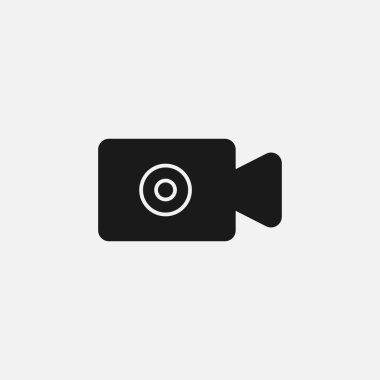 Arkaplanda kayıt simgesi izole edildi. Videografi sembolü modern, basit, vektör, web sitesi tasarımı için simge, mobil uygulama, ui. Vektör İllüstrasyonu