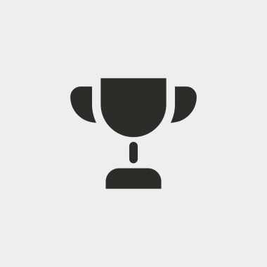 Arkaplanda kupa simgesi izole edildi. Ödül sembolü modern, basit, vektör, web sitesi tasarımı için simge, mobil uygulama, ui. Vektör İllüstrasyonu