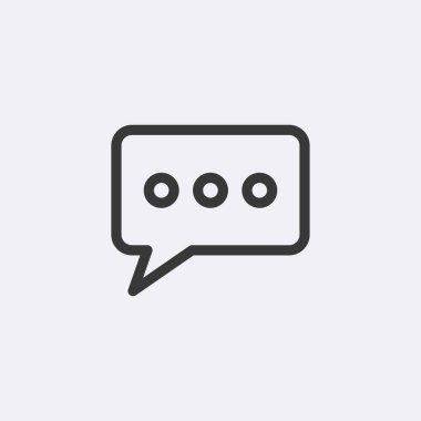 Konuşma balonu sosyal medya simgesi arka planda izole edildi. Sohbet sembolü modern, basit, vektör, web sitesi tasarımı için simge, mobil uygulama, ui. Vektör İllüstrasyonu