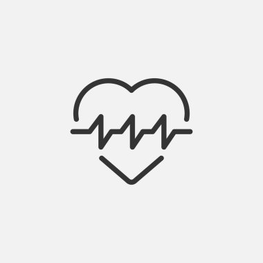 Arka planda kalp atışı simgesi izole edildi. Kardiyogram sembolü modern, basit, vektör, web sitesi tasarımı için simge, mobil uygulama, ui. Vektör İllüstrasyonu