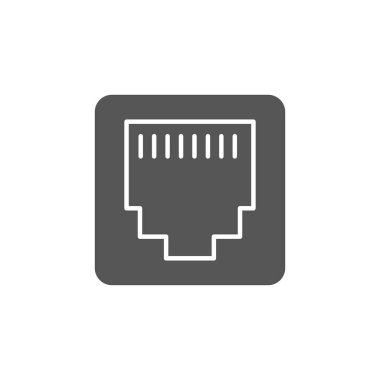 Telefon Jack simgesi beyaz arkaplanda izole edildi. Telefon soketi sembolü modern, basit, vektör, web sitesi tasarımı için simge, mobil uygulama, ui. Vektör İllüstrasyonu