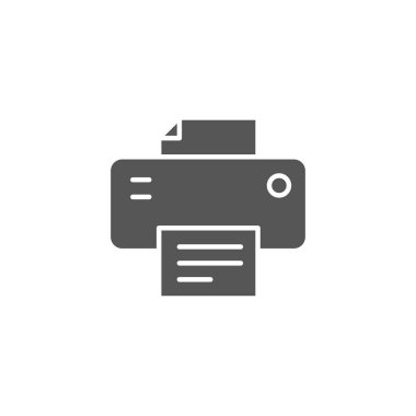 Yazıcı simgesi beyaz arkaplanda izole edildi. Web sitesi tasarımı için modern, basit, vektör, simge, mobil uygulama, ui. Vektör İllüstrasyonu