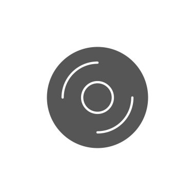 Arka planda küçük disk simgesi izole edildi. CD sembolü, modern, basit, web sitesi tasarımı için vektör, mobil uygulama, ui. Vektör İllüstrasyonu