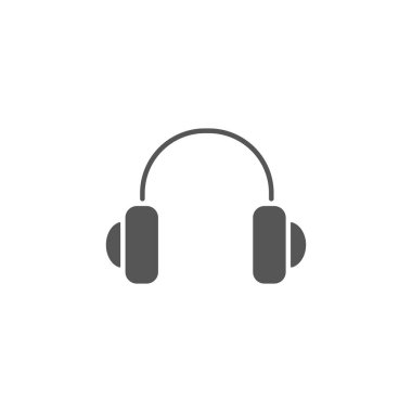 Kulaklık simgesi arka planda izole edildi. Web sitesi tasarımı için modern, basit, vektör, simge, mobil uygulama, ui. Vektör İllüstrasyonu