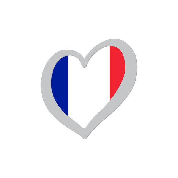 France flag inside of heart shape icon vector. Eurovision song contest symbol vector illustration