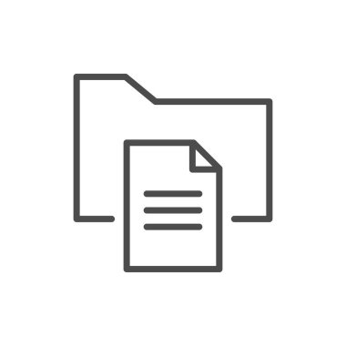 Belge simgesi beyaz arkaplanda izole edildi. Web sitesi tasarımı için modern, basit, vektör, simge, mobil uygulama, ui. Vektör İllüstrasyonu