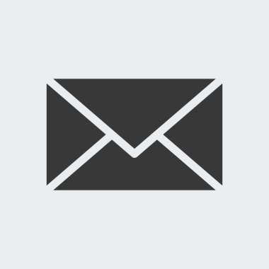 Posta simgesi arka planda izole edildi. Zarf sembolü modern, basit, vektör, web sitesi tasarımı için simge, mobil uygulama, ui. Vektör İllüstrasyonu