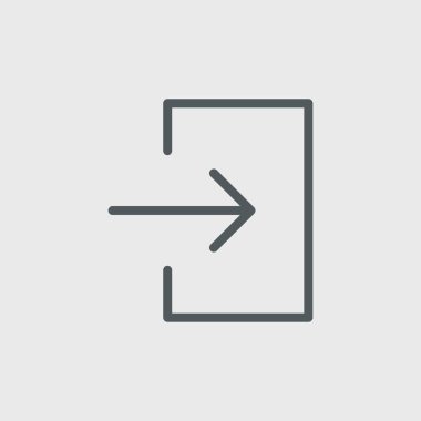 Arka planda izole edilmiş simgeyi girin. Web sitesi tasarımı için sembol, basit, vektör, simge girin, mobil uygulama, ui. Vektör İllüstrasyonu