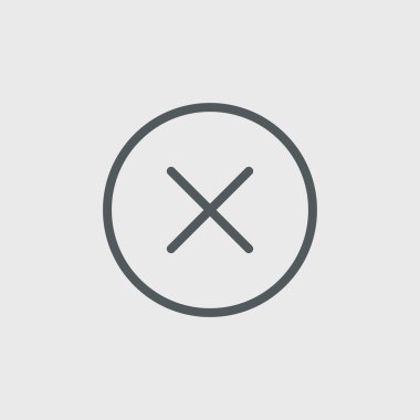 Arka planda çapraz simge izole edildi. Web sitesi tasarımı için modern, basit, vektör, simge kapat, mobil uygulama, ui. Vektör İllüstrasyonu