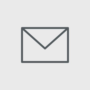 Posta simgesi arka planda izole edildi. Mesaj sembolü modern, basit, vektör, web sitesi tasarımı için simge, mobil uygulama, ui. Vektör İllüstrasyonu
