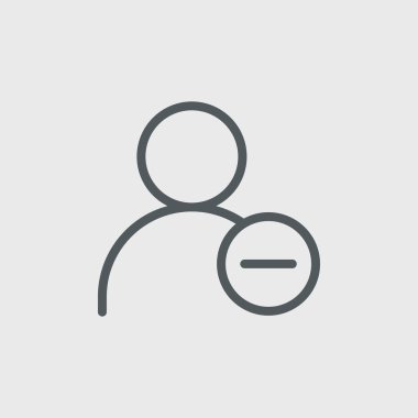 Arkaplanda izole edilmiş kişi simgesini sil. Web sitesi tasarımı için kullanıcı sembolü modern, basit, vektör, simge, mobil uygulama, ui. Vektör İllüstrasyonu