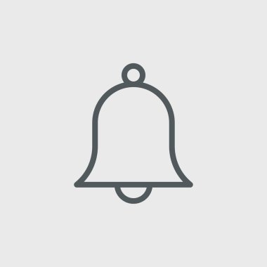 Arka planda çan simgesi izole edildi. Uyarı sembolü modern, basit, vektör, web sitesi tasarımı için simge, mobil uygulama, ui. Vektör İllüstrasyonu