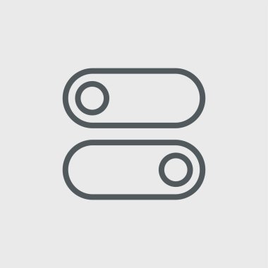 Arka planda düğme simgesini aç / kapat. Web sitesi tasarımı için modern, basit, vektör, simge değiştir, mobil uygulama, ui. Vektör İllüstrasyonu