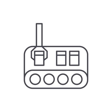 Üretim ikonu. Robot sembolü modern, basit, vektör, web sitesi tasarımı için simge, mobil uygulama, ui. Vektör İllüstrasyonu