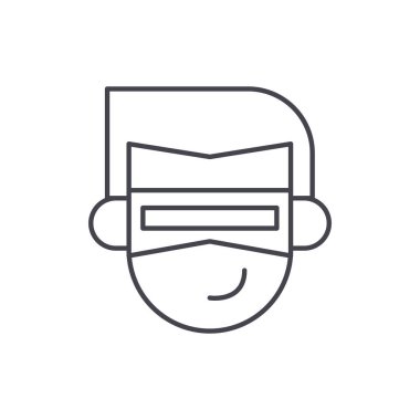 Gözlük ikonu. Sanal gerçeklik sembolü modern, basit, vektör, web sitesi tasarımı için simge, mobil uygulama, ui. Vektör İllüstrasyonu