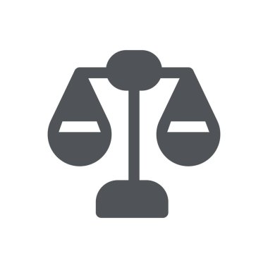 Denge simgesi beyaz arkaplanda izole edildi. Web sitesi tasarımı için modern, basit, vektör, simge ölçeklendir, mobil uygulama, ui. Vektör İllüstrasyonu
