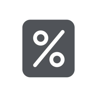 İndirim simgesi beyaz arkaplanda izole edildi. Web sitesi tasarımı için yüzde sembolü, modern, basit, vektör, simge, mobil uygulama, ui. Vektör İllüstrasyonu