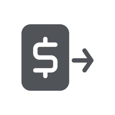 Para aktarım simgesi beyaz arkaplanda izole edildi. Dolar sembolü modern, basit, vektör, web sitesi tasarımı için simge, mobil uygulama, ui. Vektör İllüstrasyonu