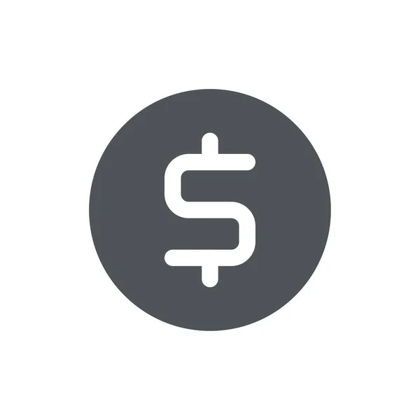 Icona Dollaro Isolato Sfondo Bianco Simbolo Cassa Moderno Semplice Vettore — Vettoriale Stock