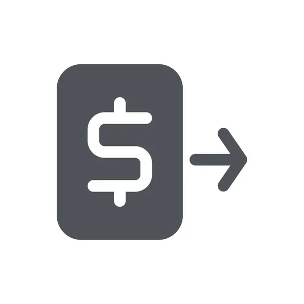 Geld Transactie Pictogram Geïsoleerd Witte Achtergrond Dollar Symbool Modern Eenvoudig — Stockvector