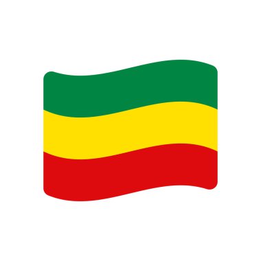 Rastafarian bayrak simgesi beyaz arkaplanda izole edildi. Wavy Rasta bayrak sembolü modern, basit, vektör, web sitesi tasarımı için simge, mobil uygulama, ui. Vektör İllüstrasyonu