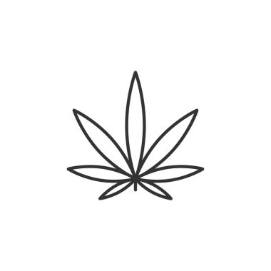 Kenevir yaprağı vektör simgesi beyaz arkaplanda izole edildi. Marihuana logosu modern, basit, vektör, web sitesi tasarımı için simge, mobil uygulama, ui. Vektör İllüstrasyonu