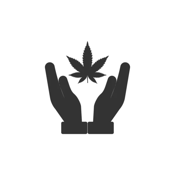 Icona Marijuana Medica Isolata Sfondo Bianco Cannabis Simbolo Moderno Semplice — Vettoriale Stock