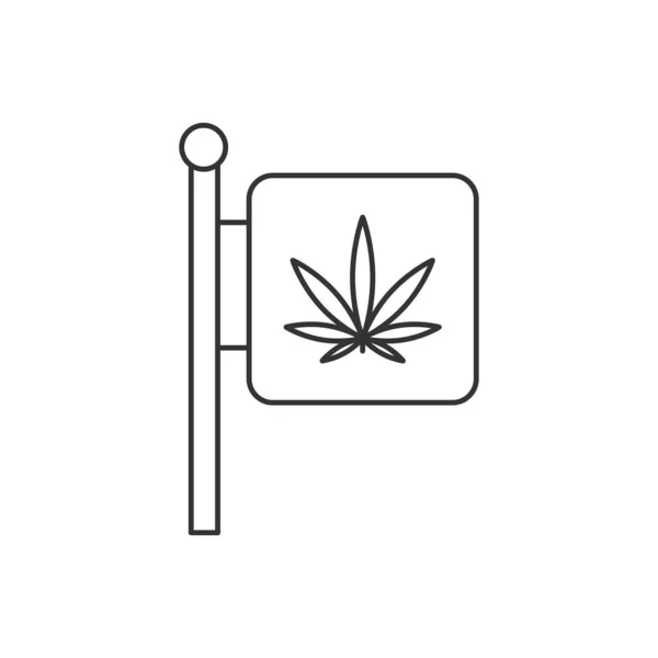 Marijuana Ikon Isolerad Vit Bakgrund Cannabis Symbol Modern Enkel Vektor — Stock vektor