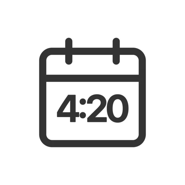 Icône Journée Nationale Cannabis Isolée Sur Fond Blanc Symbole Calendrier — Image vectorielle