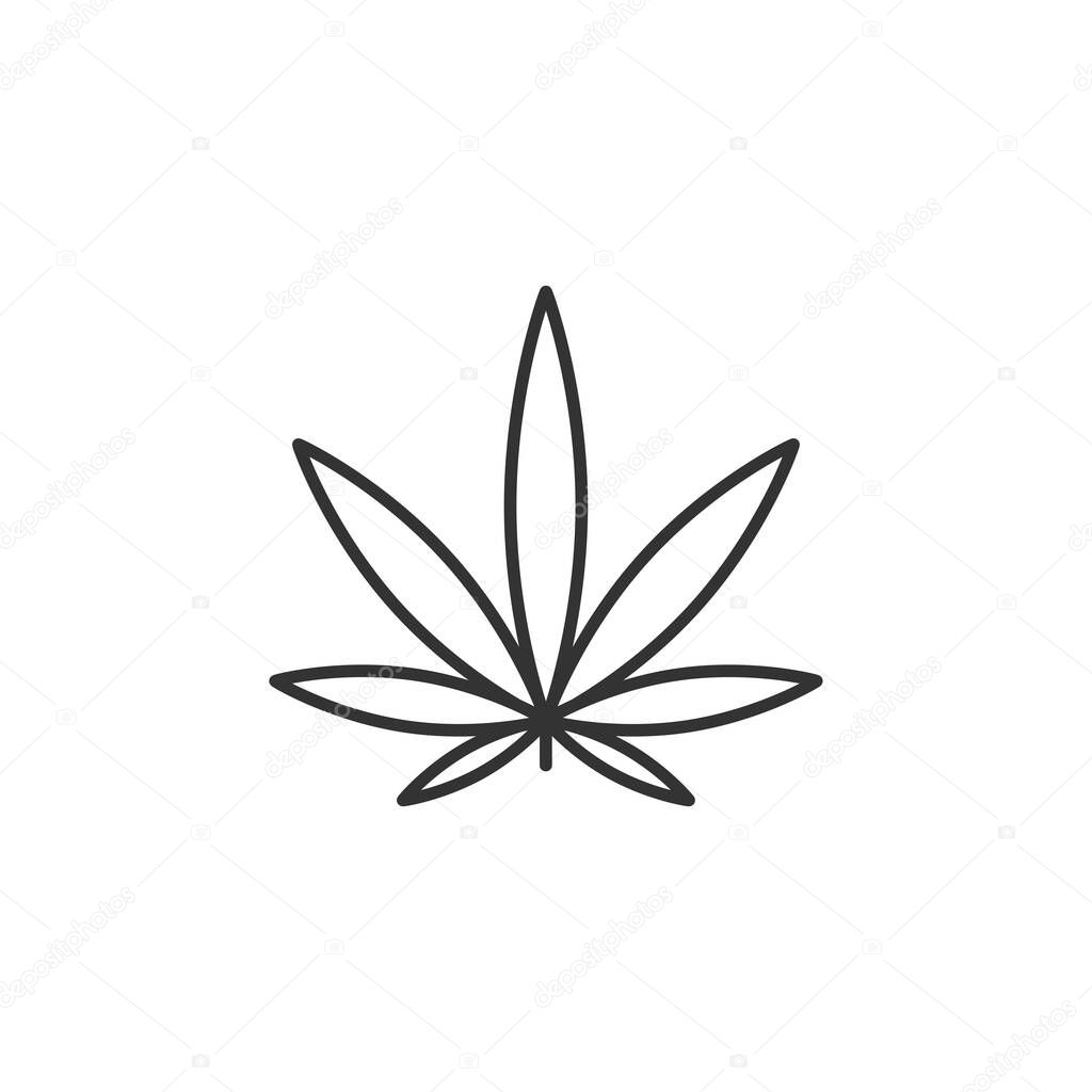 Cannabis leaf vector icon isolated on white background. Marijuana logo symbol modern, simple, vector, icon for website design, mobile app, ui. Vector Illustration