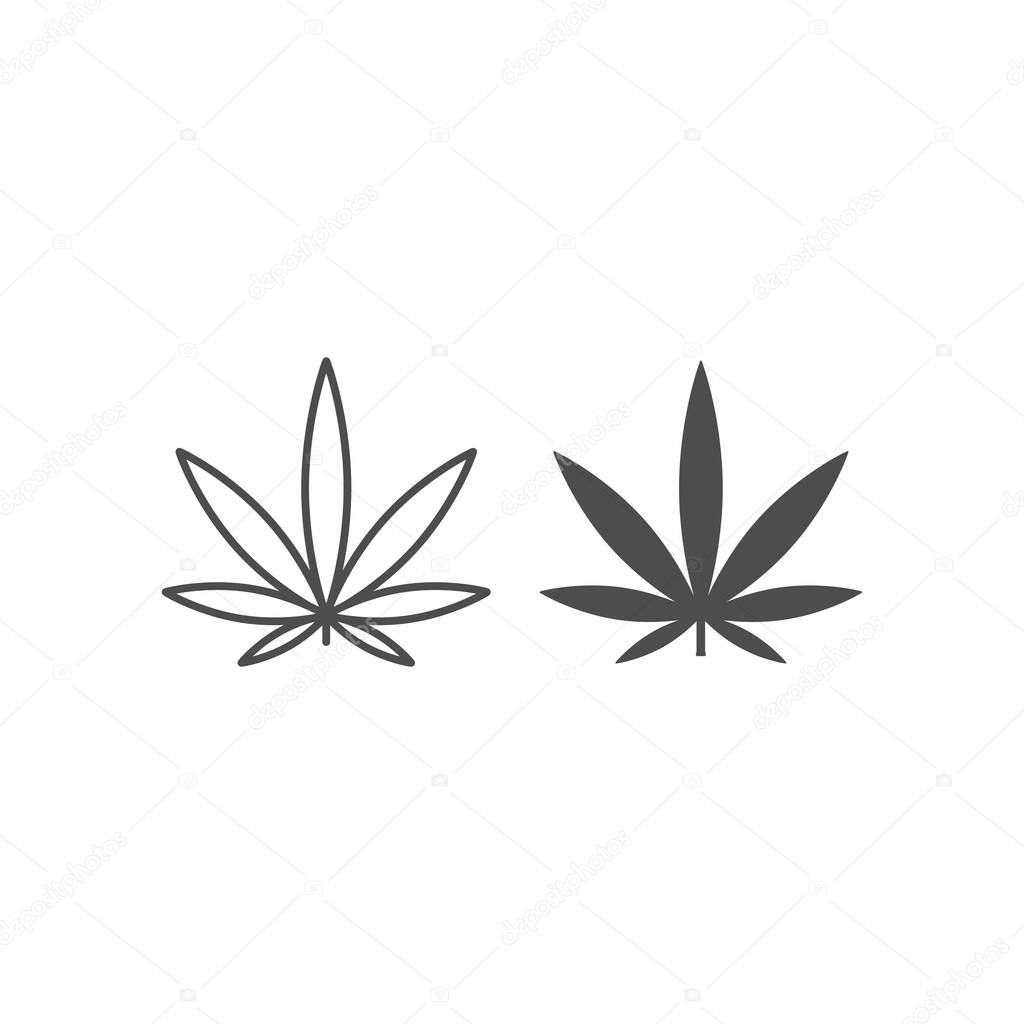 Cannabis leaves icon isolated on white background. Marijuana symbol modern, simple, vector, icon for website design, mobile app, ui. Vector Illustration