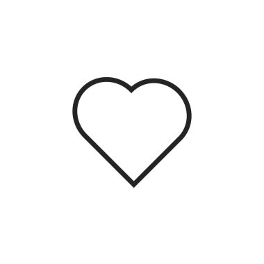 Beyaz arka planda kalp simgesi izole edildi. Web sitesi tasarımı için sembol, basit, vektör, simge gibi, mobil uygulama, ui. Vektör İllüstrasyonu