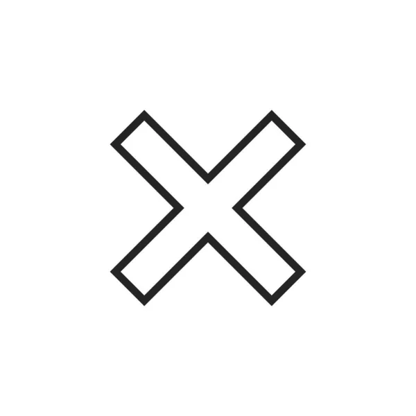 Піктограма Хреста Ізольована Білому Тлі Закрити Символ Сучасний Простий Векторний — стоковий вектор