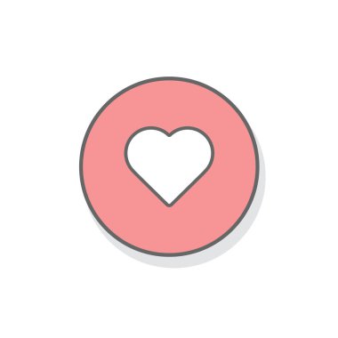 Kırmızı kalp vektör simgesi beyaz arkaplanda izole edildi. Web sitesi tasarımı için sembol, basit, vektör, simge gibi, mobil uygulama, ui. Vektör İllüstrasyonu