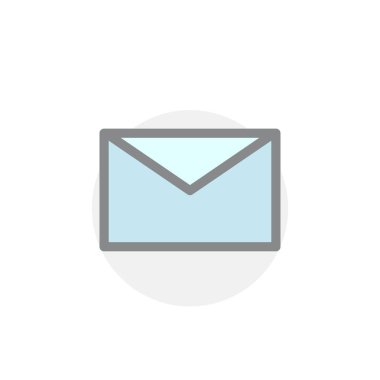 Beyaz arkaplanda izole edilmiş renkli zarf vektör simgesi. Posta sembolü modern, basit, vektör, web sitesi tasarımı için simge, mobil uygulama, ui. Vektör İllüstrasyonu