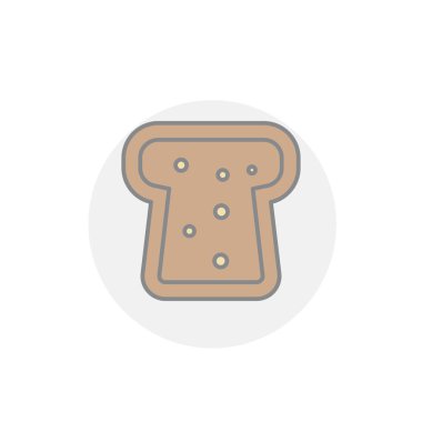 Beyaz arkaplanda izole edilmiş tost ekmeği ikonu. Fırın sembolü modern, basit, vektör, web sitesi tasarımı için simge, mobil uygulama, ui. Vektör İllüstrasyonu