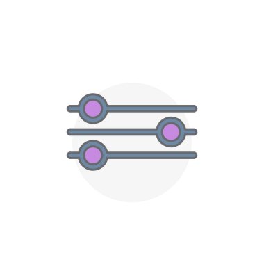 Beyaz arkaplanda renkli ayar simgesi izole edildi. Tercihler web sitesi tasarımı için modern, basit, vektör, simge, mobil uygulama, ui. Vektör İllüstrasyonu