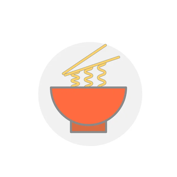 배경에는 모양의 아이콘 있습니다 Wok Noodles Symbol Modern Simple Vector — 스톡 벡터