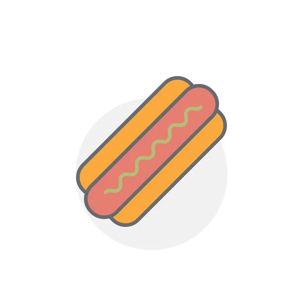 Colorful Hotdog Vector Icon Isolated White Background Food Symbol Modern — Stock Vector