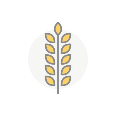 Tahıl simgesi beyaz arkaplanda izole edildi. Buğday sembolü modern, basit, vektör, web sitesi tasarımı için simge, mobil uygulama, ui. Vektör İllüstrasyonu