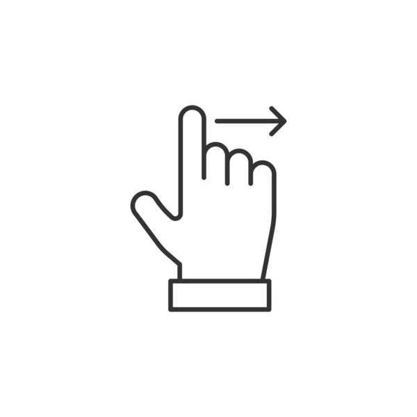 Hand Aanraken Pictogram Geïsoleerd Witte Achtergrond Slide Symbool Modern Eenvoudig — Stockvector