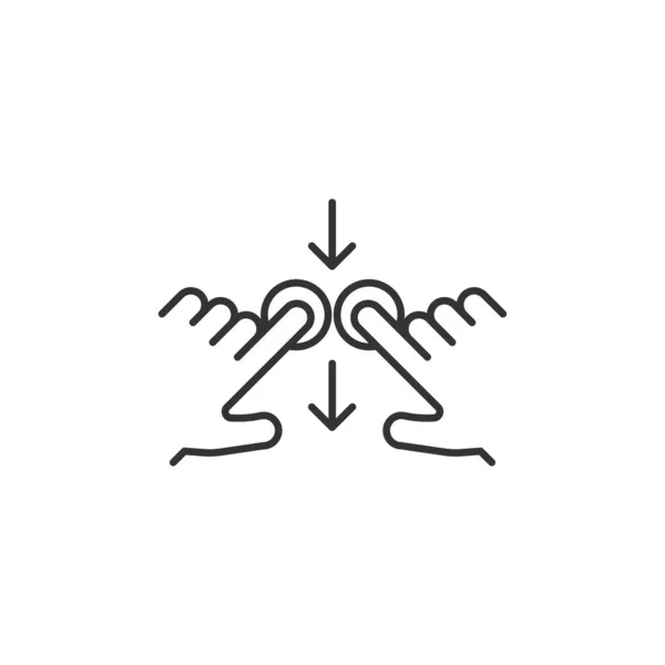 Ручное Касание Значок Изолирован Белом Фоне Вращающийся Символ Современный Простой — стоковый вектор
