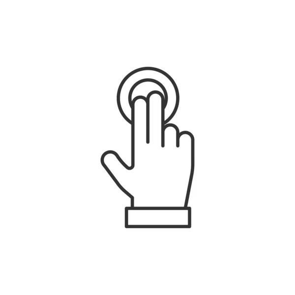 Hand Aanraken Pictogram Geïsoleerd Witte Achtergrond Gesture Symbool Modern Eenvoudig — Stockvector