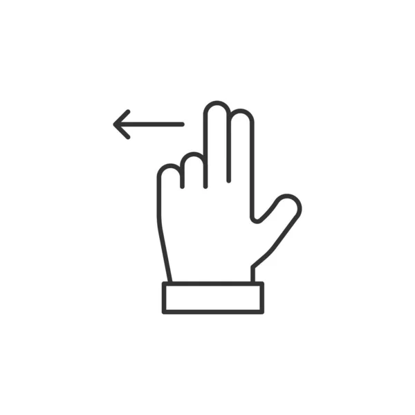 白い背景に手のタッチアイコンを隔離 スライドのシンボルは ウェブサイトのデザイン モバイルアプリ Uiのための現代的 シンプルでベクトル アイコン ベクターイラスト — ストックベクタ