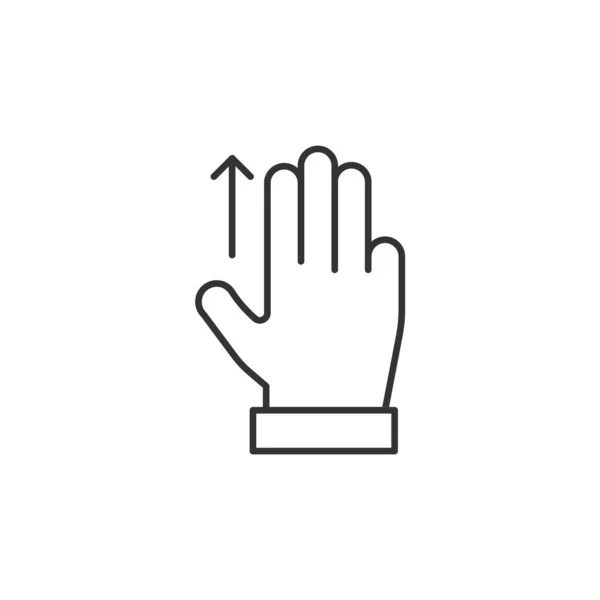 Hand Aanraken Pictogram Geïsoleerd Witte Achtergrond Swiping Symbool Modern Eenvoudig — Stockvector