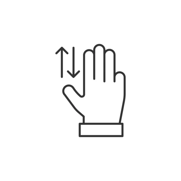 Hand Aanraken Pictogram Geïsoleerd Witte Achtergrond Swiping Symbool Modern Eenvoudig — Stockvector