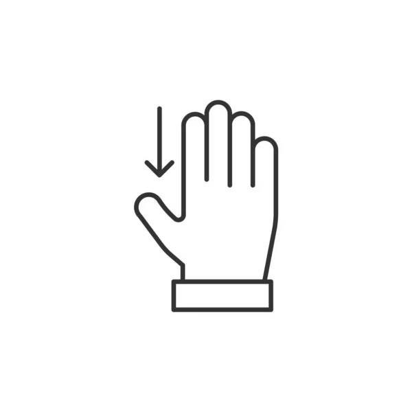 Hand Aanraken Pictogram Geïsoleerd Witte Achtergrond Swiping Symbool Modern Eenvoudig — Stockvector