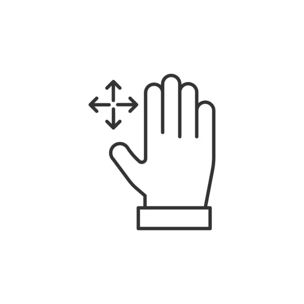 Ícone Toque Mão Isolado Fundo Branco Mover Símbolo Moderno Simples — Vetor de Stock