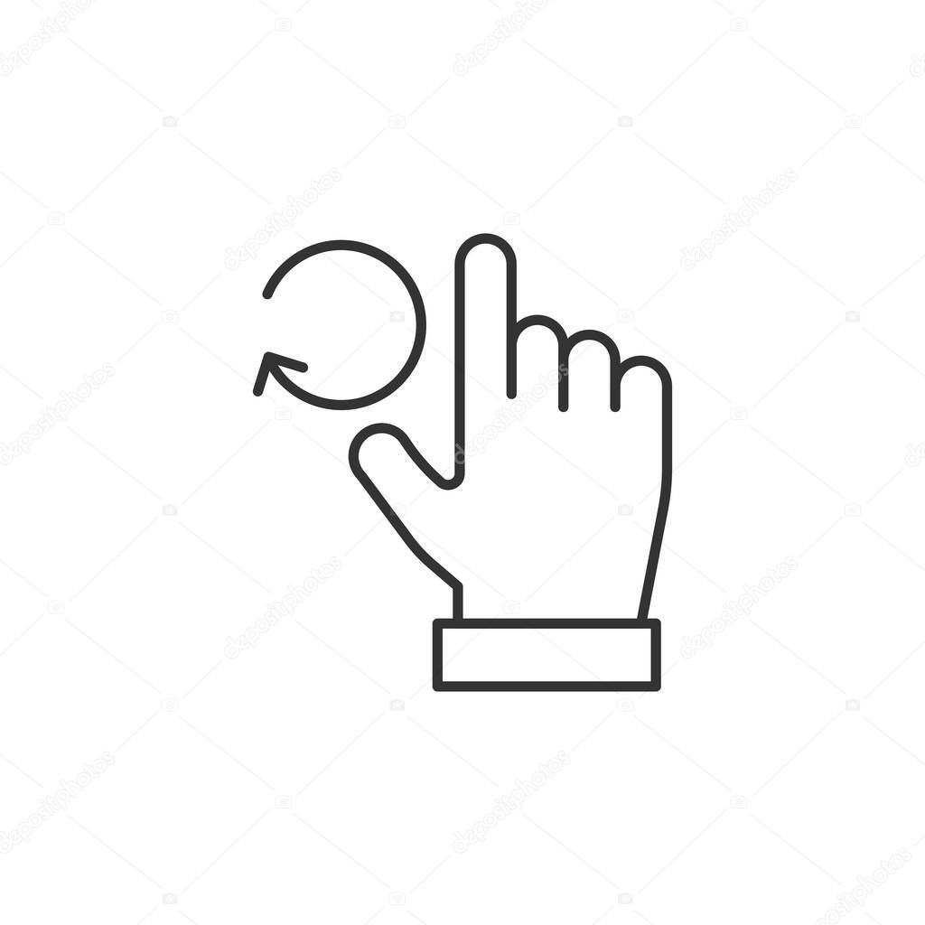 Hand icon isolated on white background. Rotate symbol modern, simple, vector, icon for website design, mobile app, ui. Vector Illustration